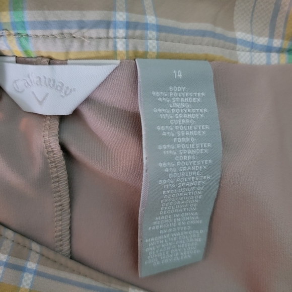 Callaway Women's Gray/Green Golf/Tennis Skort Size 14 Front Back Pockets EUC - Picture 9 of 10